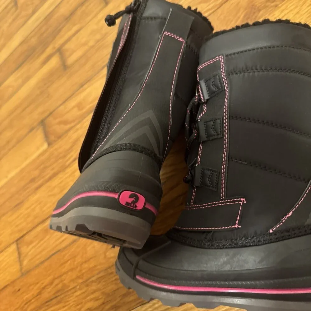 Billy Ice II Snow Boots Youth Girls Black/Pink Size 11